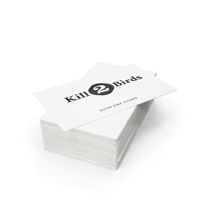 Visitenkarten von Kill2birds mit Logo